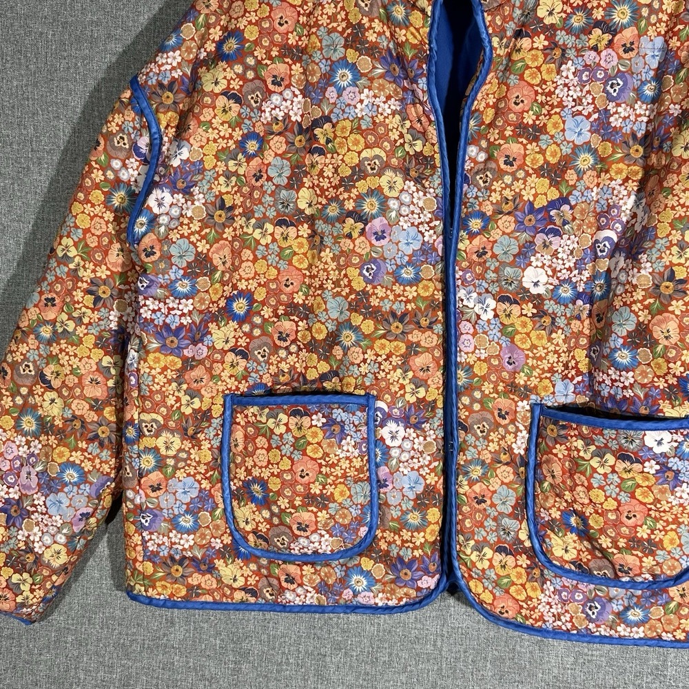 Cottagecore Patchwork Quilted Jacket M Floral Qui… - image 2